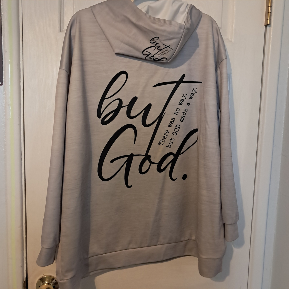 Source Unknown Gray Hoodie with Black Text